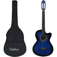 vidaXL 12-delige Gitaarset met equalizer en 6 snaren western blauw
