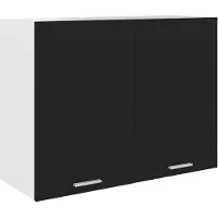 vidaXL Bovenkast Lyon 80x31x60 cm bewerkt hout zwart