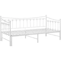 vidaXL Slaapbank uittrekbaar metaal wit 90x200 cm