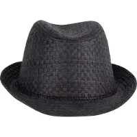 K-Up Pack 10 Strohoed in retro Panama-stijl Black - K-up KP612 - Maat 57 cm