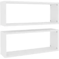 vidaXL Wandschappen kubus 2 st 60x15x23 cm bewerkt hout wit