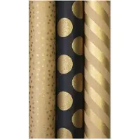 Benza BERLIN cadeaupapier - assortiment inpakpapier kerstpapier - 3 meter x 70 cm - 3 rollen
