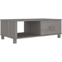 vidaXL Salontafel HAMAR 100x55x35 cm massief grenenhout lichtgrijs