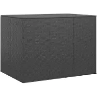 vidaXL Tuinkussenbox, PE-rotan, 145x100x103 cm, zwart