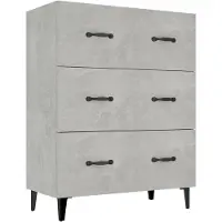 vidaXL Dressoir 69,5x34x90 cm bewerkt hout betongrijs