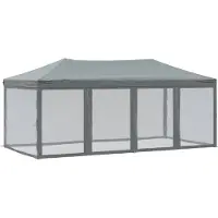 vidaXL Partytent inklapbaar met zijwanden 3x6 m antracietkleurig