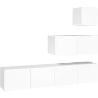 vidaXL 4-delige Tv-meubelset bewerkt hout wit
