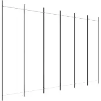 vidaXL Kamerscherm met 6 panelen 300x200 cm stof wit