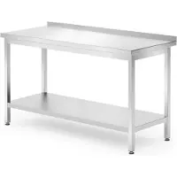 Hendi Muur werktafel met schap – geschroefd – 1400x700x850 mm – roestvast staal – verstelbare voeten