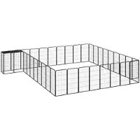vidaXL Hondenkennel 38 panelen 50x100 cm gepoedercoat staal zwart