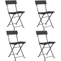 vidaXL Bistrostoelen 4 st inklapbaar poly rattan en staal zwart