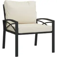 vidaXL Tuinstoel met zandkleurige kussens 68x76x79 cm staal
