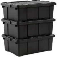 Iris Powerbox Robuust Opbergbox - 43L - 100% Recycled Kunststof - Zwart - Set van 3