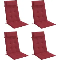 vidaXL Stoelkussens 4 st hoge rug oxford stof wijnrood