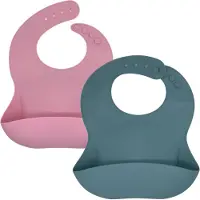 Baby Upgrade Babyslabbetje-Babyslabbetjes-Slabbetjes-Silicone-Wasbaar-Vaatwasbestending-Slab-Roze-Groen-Blauw