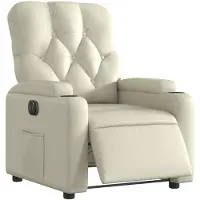vidaXL Fauteuil elektrisch verstelbaar kunstleer crèmekleurig