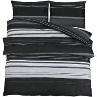 vidaXL Dekbedovertrekset 200x200 cm katoen zwart en wit