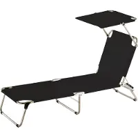 Fiam Amigo Top ligbed Stof textaline zwart-aluminiumframe-zonnedak