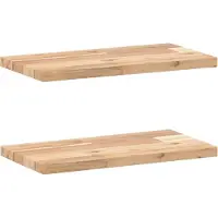 vidaXL Wandschappen 2 st zwevend 60x20x2 cm onbehandeld acaciahout