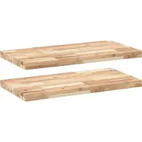 vidaXL Wandschappen 2 st zwevend 100x40x4 cm onbehandeld acaciahout
