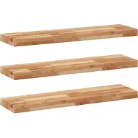 vidaXL Wandschappen 3 st zwevend olieafwerking 100x20x4 cm acaciahout
