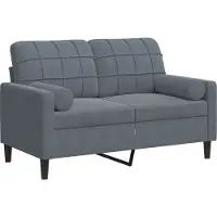 vidaXL Tweezitsbank met sierkussens 120 cm fluweel donkergrijs