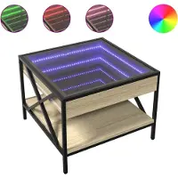 vidaXL - Salontafel - met - Infinity - LED - 50x50x38 - cm - sonoma - eikenkleurig