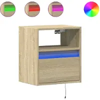 vidaXL Tv-wandmeubel met LED-verlichting 41x31x45 cm sonoma eikenkleur