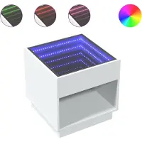 vidaXL Salontafel met Infinity LED 50x50x50 cm wit