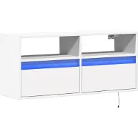 vidaXL Tv-wandmeubel met LED-verlichting 100x31x45 cm wit