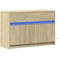 vidaXL Tv-meubel met LED 91x34x61 cm bewerkt hout sonoma eikenkleurig