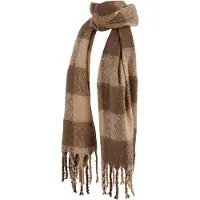 Sarlini Winter Sjaal Dames Sjaal Camel Geblokt
