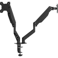 vidaXL Dubbele monitorarm, geschikt voor schermen tot 27 inch, met gasveer, draagvermogen tot 20 kg