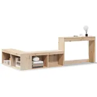 vidaXL Nachtkastje met bureau 232x122x75 cm massief grenenhout