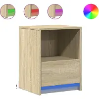 vidaXL Nachtkastjes met LED-verlichting 2 st bewerkt hout sonoma eiken
