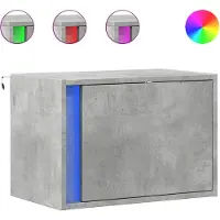 vidaXL Nachtkastjes met LED's 2 st wandgemonteerd betongrijs