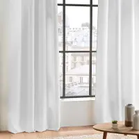 Wicotex - Gordijnen - Kant en klaar - Met ophanglus 140x260cm uni polyester wit 2stuks