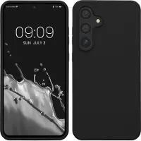 Kwmobile telefoonhoesje geschikt voor Samsung Galaxy S24 FE - Hoesje met siliconen coating - Smartphone case in zwart