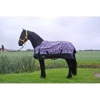 GPD Regendeken luxe 150 gram Zwart/paars paardendeken