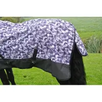 GPD Regendeken luxe 150 gram met Halve hals Zwart/paars buitendeken