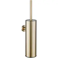 FortiFura Calvi toiletborstelhouder - gesloten model - wand - rond - Geborsteld Messing PVD (Goud) SW1111543