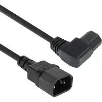 ACT AK5354 Netsnoer C14 - C15 (Haaks Links) IEC60320 | Zwart | 2 meter