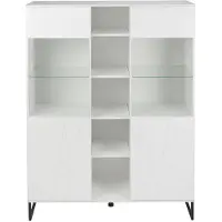 Hioshop Akai vitrinekast 2 deuren wit hoog glans.