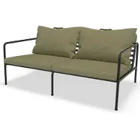 Houe Loungebank Avon 2 Seater Sofa Frame Black Cushion Leaf