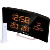 Nextime Grote gebogen digitaal display / binnenthermometer / hygrometer weerstation - TECHNOLINE WS6832