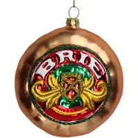 HD Collection Ornament kerstbal Brie Glas Multi 11.4 cm