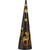 Anna's Collection Kerstfiguur Kirona Kegel Hert Zwart Met Verlichting D 10 H 34,5