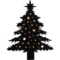 Annas collection Muurhanger kerstboom 48led classic op batterij met timer ip20 3x40x51 cm zwart Anna's Collection