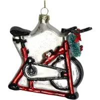 HD Collection Ornament kerstbal Hometrainer Glas Rood 10.2 cm