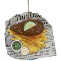 HD Collection Ornament Fish & Chips Polyresin Multi 10.2cm